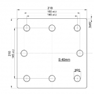 8004473 Płyta do wspawania, 145 x 145/160 8 x M20 Walterscheid