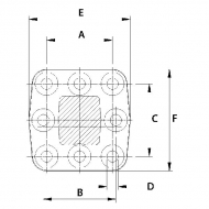 8003309 Zaczep kulowy K80, 100 x 110 / 8xM16