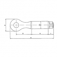 OTO48 Ucho zaczepu przyczepy obrotowe Ø52 mm L325 M33 10 t