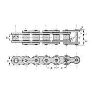 KE50 Łańcuch rolkowy ASA DIN 8188 Simplex Rexnord, ASA 50, 5/8', 10A1