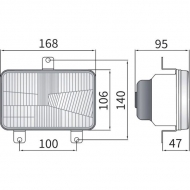 LA80168 Reflektor H4, 168x106 mm