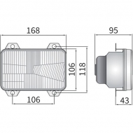 LA80172 Reflektor H4, 168x106 mm