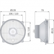 LA80151 Reflektor H4, 139 mm