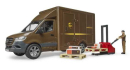 U02678 Mercedes-Benz Sprinter UPS z kurierem i akcesoriami 1:16 Bruder