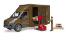 U02678 Mercedes-Benz Sprinter UPS z kurierem i akcesoriami 1:16 Bruder