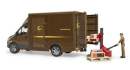 U02678 Mercedes-Benz Sprinter UPS z kurierem i akcesoriami 1:16 Bruder