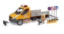 U02677 Mercedes-Benz Sprinter komunalny z modułem światło-dźwięk i figurką 1:16 Bruder