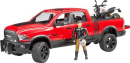 U02502 Pickup RAM 2500 z motocyklem Ducati Desert Sled i motocyklistą 1:16 Bruder