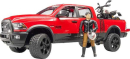 U02502 Pickup RAM 2500 z motocyklem Ducati Desert Sled i motocyklistą 1:16 Bruder