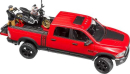 U02502 Pickup RAM 2500 z motocyklem Ducati Desert Sled i motocyklistą 1:16 Bruder