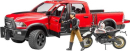 U02502 Pickup RAM 2500 z motocyklem Ducati Desert Sled i motocyklistą 1:16 Bruder