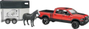 U02501 Pickup RAM 2500 Power Wagon z przyczepą dla koni i koniem 1:16 Bruder