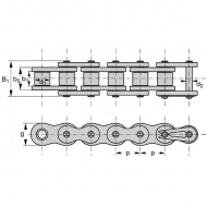 RE480 Łańcuch rolkowy Simplex wg normy producenta Rexnord, 3/4 x 7/16