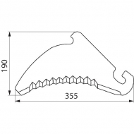 SM05046 Nóż rotora prasy, 355 x 190 x 5, pasuje do Claas