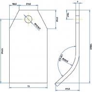 CK1165 Palce 75x7x145D13,5 do Taarup