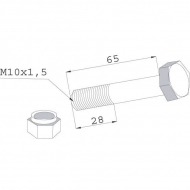 CK6020 Śruba kompletna M10x1,5x65 10.9