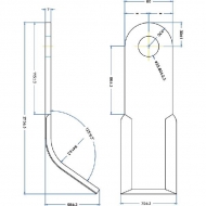 BL005204N Nóż bijaka 60x7x180 d25.5