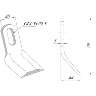 CK3610 Nóż bijaka 40x82 mm pasuje do Votex, Herder, Zappator, Agrimaster, Agria, Maschio, Fischer
