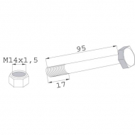 BH2950 Śruba kompletna M14x1,5x96 10.9