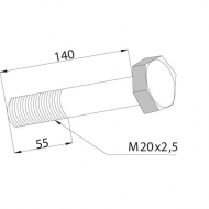 BH4730 Śruba M20x140 10.9 kompletna