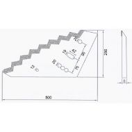 FM01625 Nóż paszowozu 500x250x8 mm pasuje do Mayer Siloking