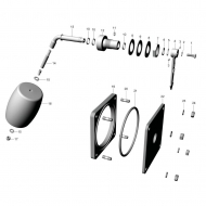 0434130 Wskaźnik poziomu napełnienia MZ, flangowy, L=1300 mm, pływak Ø148 mm, wysokość ok. 1325 mm
