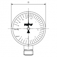 5377RIV5201460 Manometr, 1/4 cal. x Ø 60 mm, RIV520