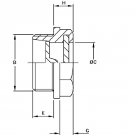 LCP08N Wziernik gwint calowy typ LCP, G1/2"