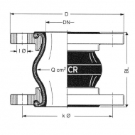 ERVCR40010 Łącznik ruchomy z kołnierzem stalowym typ ERV-CR Elaflex, DN400