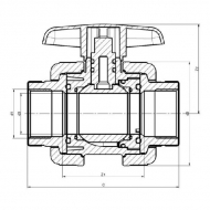 KS38PVC Zawór kulowy z PCW gwint wew. VdL, 3/8"