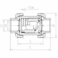 RV075PVC Zawór zwrotny odcinający z PCW z mufą wklejaną VdL, 75 mm DN 65