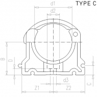 BP125150 Zacisk rurowy typ BP PP VdL, 125/150 mm