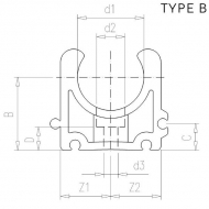 BP2534 Zacisk rurowy, uchwyt typ BP PP VdL, 25/34 mm