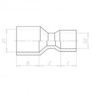 7200125 Złączka redukcyjna PCW-U VdL, 200 x 125 mm