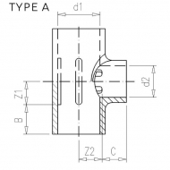 76332122 Trójnik z redukcją PCW-U VdL, 63 x 32 x 63 mm