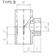 76332122 Trójnik z redukcją PCW-U VdL, 63 x 32 x 63 mm