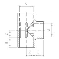 7200122 Trójnik T PCW-U VdL, 200 x 200 x 200 mm