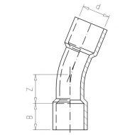 7110522 Kolanko PCW-U 22.5° z mufą VdL, 110 x 110 mm 12.5 bar