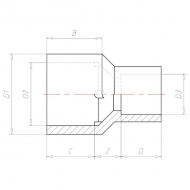 V392041 Złączka redukcyjna PCW-U VdL, 32 x 20 mm