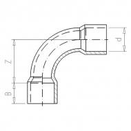 7160590 Kolanko PCW-U 90° z mufą VdL, 160 x 160 mm 12.5 bar