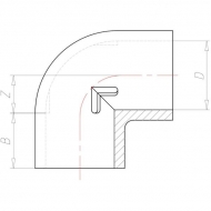 7050595 Kolanko 90° PCW-U VdL, 50 x 50 mm 16 bar