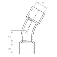 7140530 Kolanko PCW-U 30° z mufą VdL, 140 x 140 mm 12.5 bar