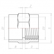 7323461 Mufa z gwintem wew. z PCW VdL, 32 mm x 3/4"