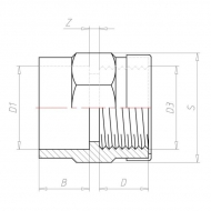 74011461 Mufa z gwintem wew. z PCW VdL, 40 mm x 1 1/4" z pierścieniem