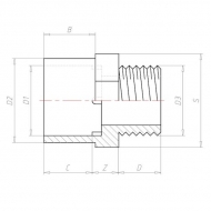 732400160 Mufa adaptera 32/40mm x GZ 1"