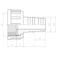 V357042 Złączka do węża 40mm x GW 2"