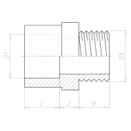 74032160 Mufa gwintowana z gwintem zew. z PCW VdL, 32/40 mm x 1"