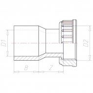 70636212 Kształtka rurowa z PCW złącze gwintowane z mufą VdL, 63 x 21/2"