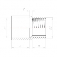 V140050 Mufa adaptera 40mm x GZ 1 1/4"