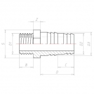 V357017 Złączka do węża 16mm x GZ 3/8"